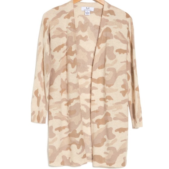Magaschoni Camo Open Front Long Cashmere cardigan. - Picture 3 of 4